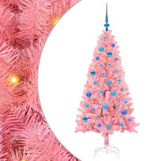 Albero di Natale | Decorazioni natalizie con 150 LED con supporto Rosa 150 cm PVC