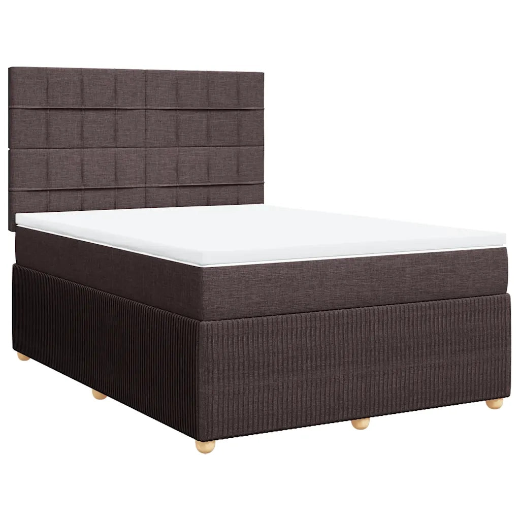 Giroletto a Molle con Materasso Marrone Scuro 140x190cm Tessuto 3294354