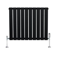 Radiatore Orizzontale 600 x 700 mm con Valvole TRV Nero