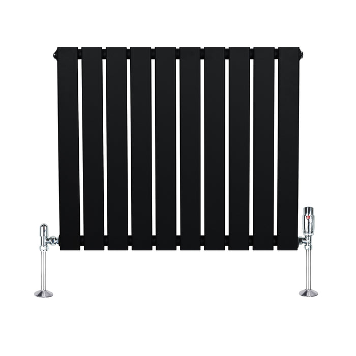 Radiatore Orizzontale 600 x 700 mm con Valvole TRV Nero
