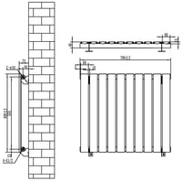 Radiatore Orizzontale 600 x 700 mm con Valvole TRV Nero