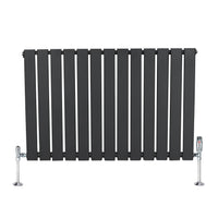 Radiatore Orizzontale 600 x 910 mm con Valvole TRV Grigio Antracite