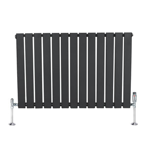 Radiatore Orizzontale 600 x 910 mm con Valvole TRV Grigio Antracite