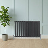 Radiatore Orizzontale 600 x 910 mm con Valvole TRV Grigio Antracite