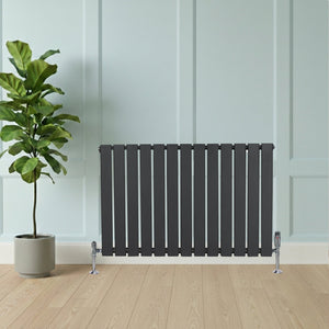 Radiatore Orizzontale 600 x 910 mm con Valvole TRV Grigio Antracite
