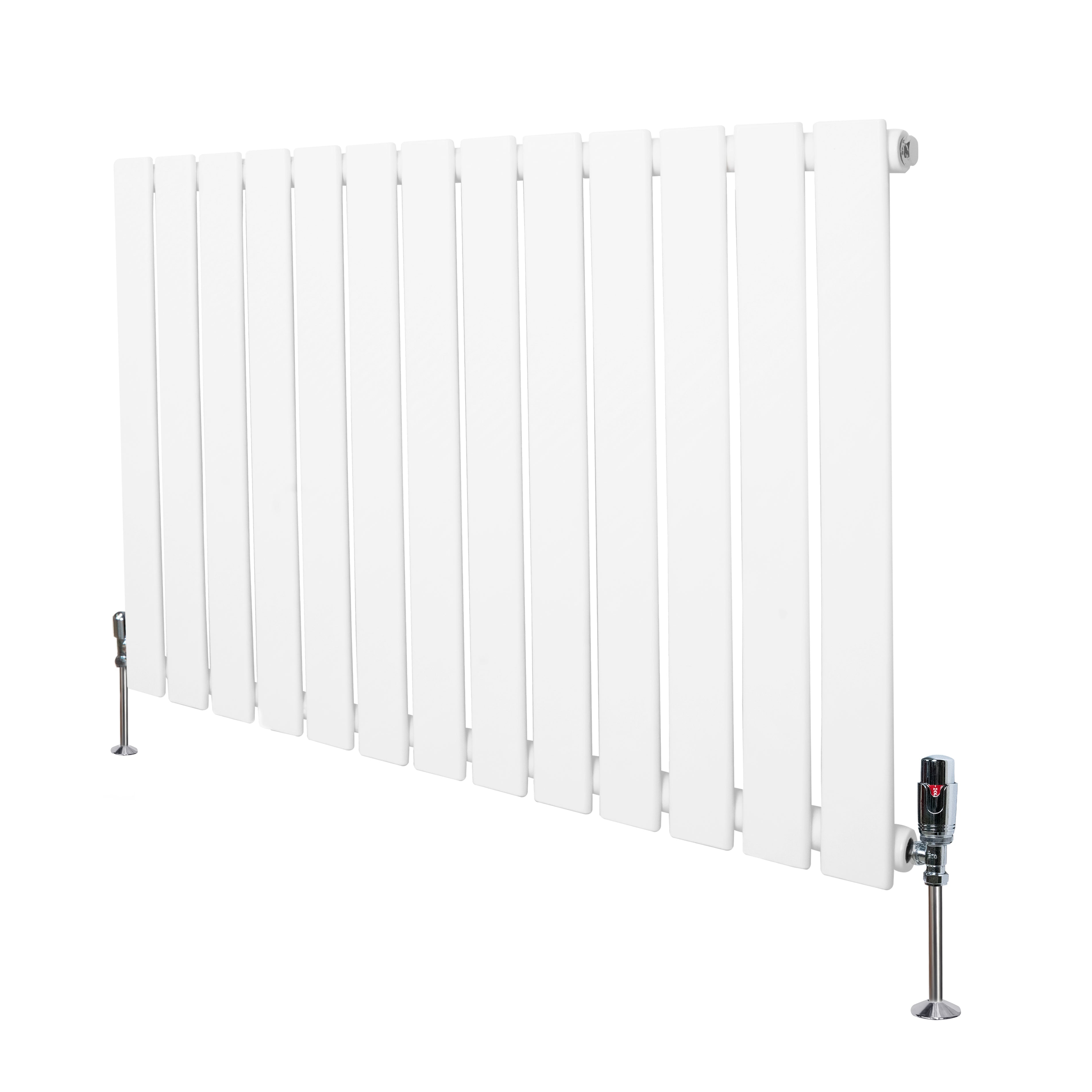 Radiatore Orizzontale 600 x 910 mm con Valvole TRV Bianco