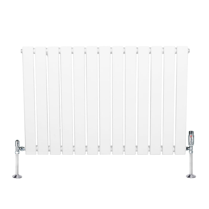 Radiatore Orizzontale 600 x 910 mm con Valvole TRV Bianco