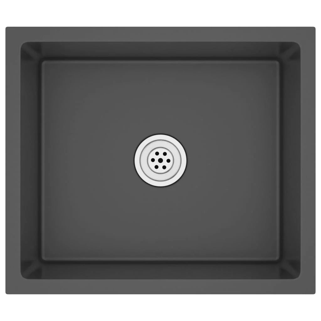 Lavello da cucina fatto a mano 51 x 44 cm acciaio inox nero 02_0002454