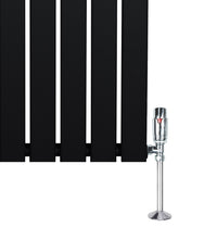 Radiatore Orizzontale 600 x 1400 mm con Valvole TRV Nero