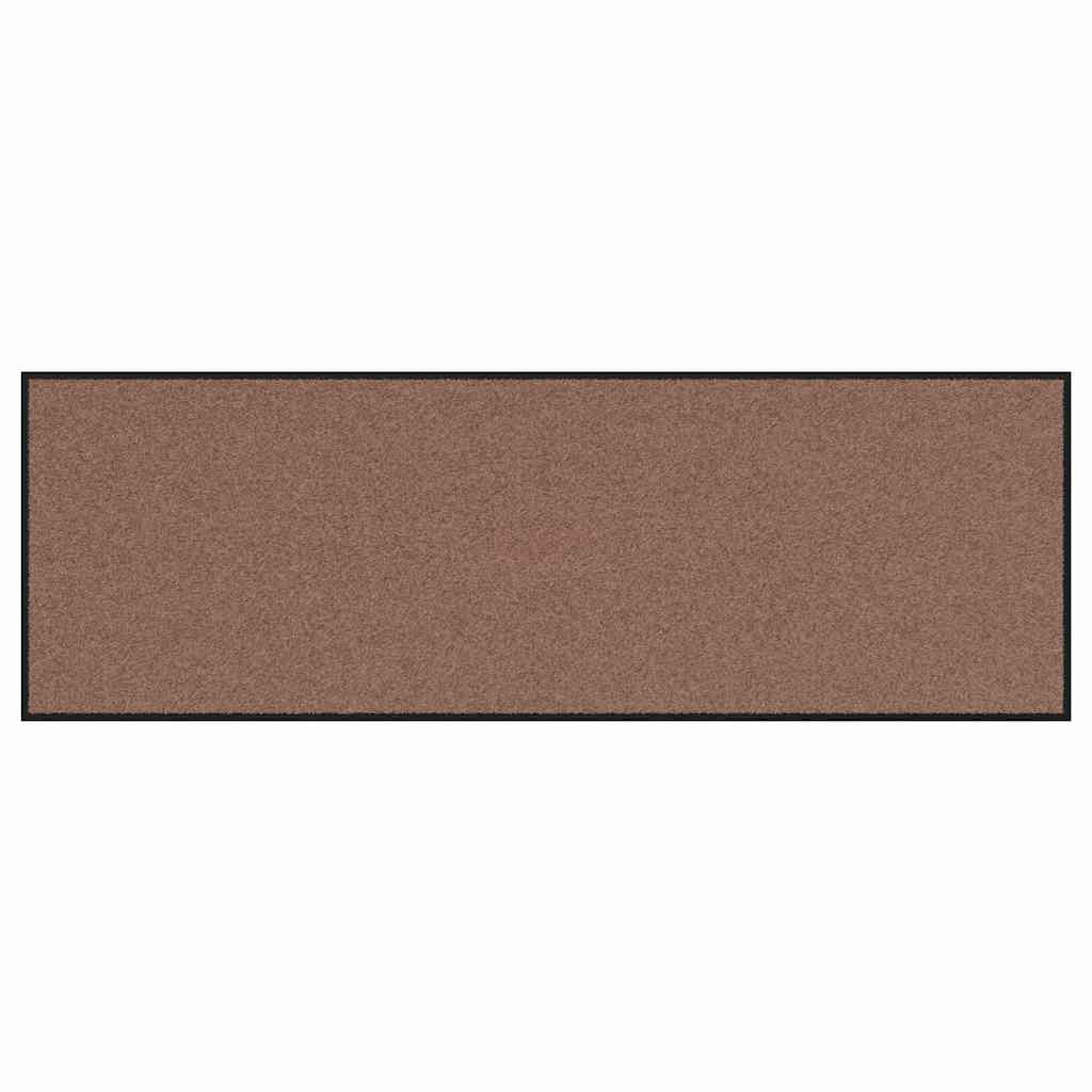 Zerbino d'ingresso moderno rettangolare antiscivolo per interni 60 x 180 cm in poliammide marrone 02_0057979