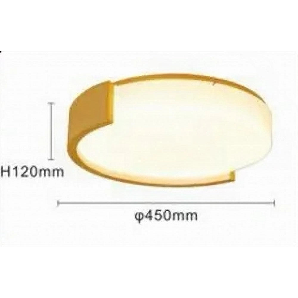 Trade Shop - Plafoniera Led 24 W Cerchio Oro Design Moderno Soffitto Tonda Luce Fredda 50125 -