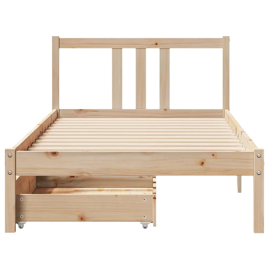 Letto senza Materasso 75x190 cm in Legno Massello Pino 3301620