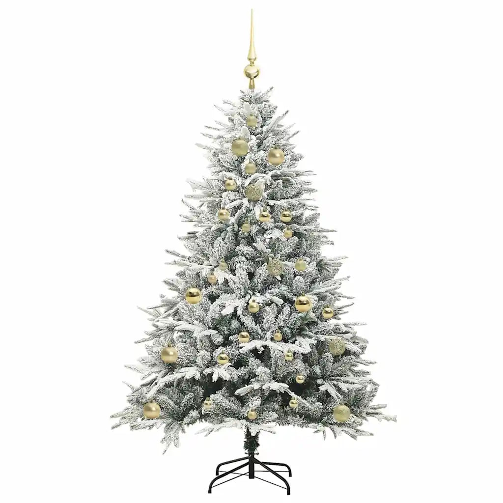 Albero di Natale Artificiale Pre-illuminato con Set di Palline