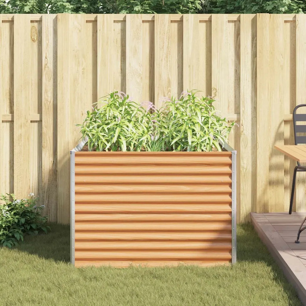 Fioriere | Cassetta per fiori | Letto rialzato da giardino 98 x 100 x 68 cm Acciaio zincato