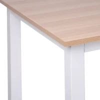 Scrivania Moderna per Computer con Gambe Regolabili e Struttura in MDF e Metallo, Tavolo da Pranzo 120x60x76 cm, Bianco e color Legno