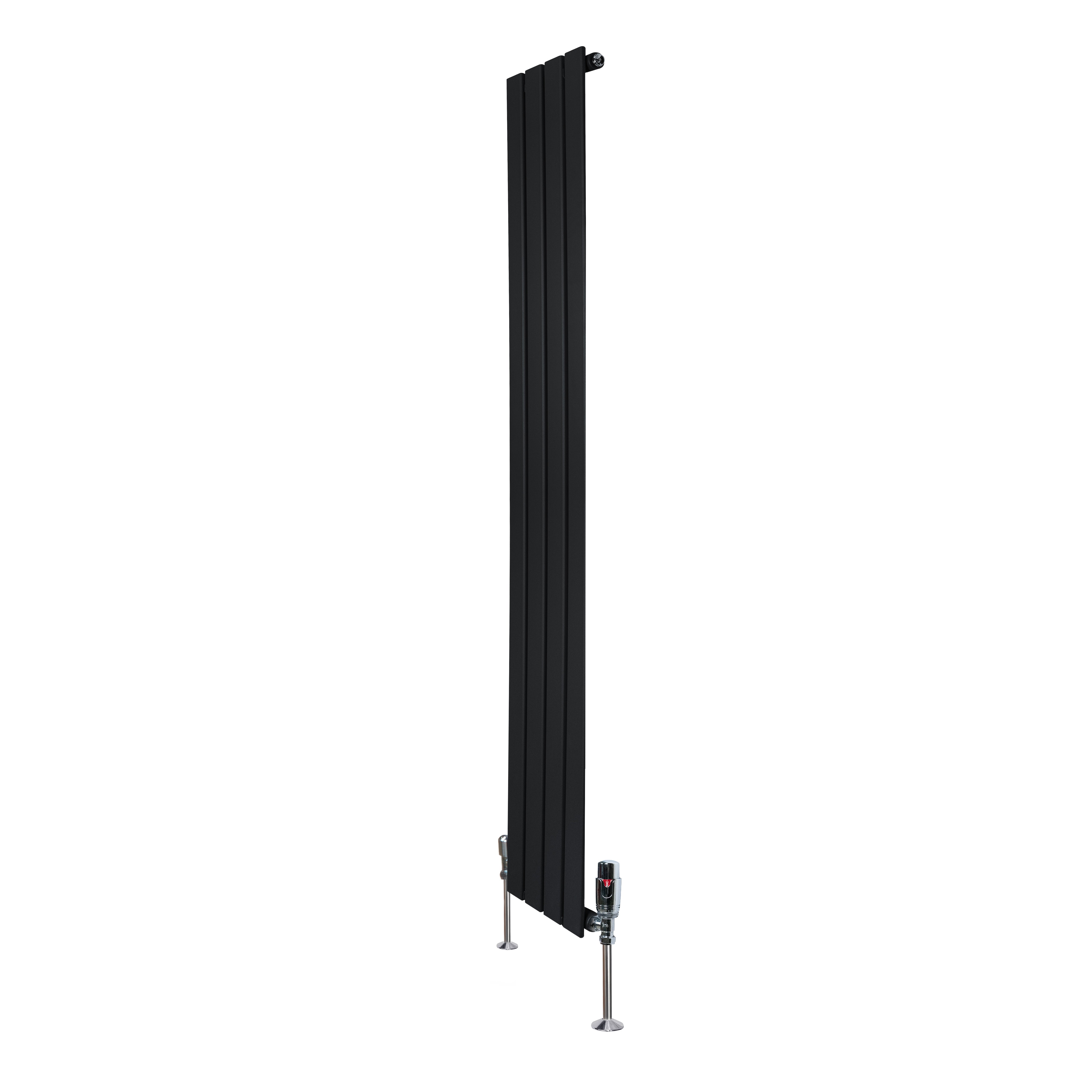 Radiatore Orizzontale 1600 x 280 mm con Valvole TRV Nero