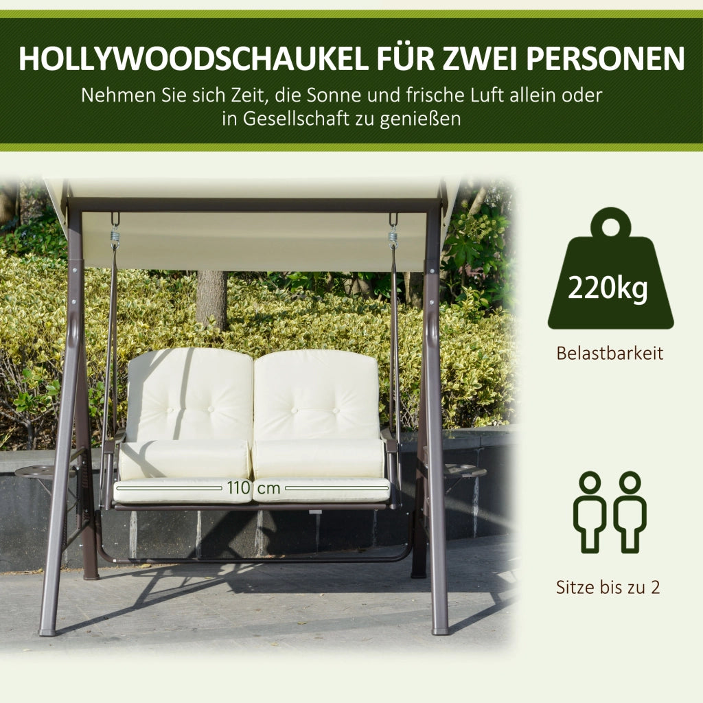 Altalena da giardino 2 posti Hollywood ¨C zephmum ¨C bianco e nero