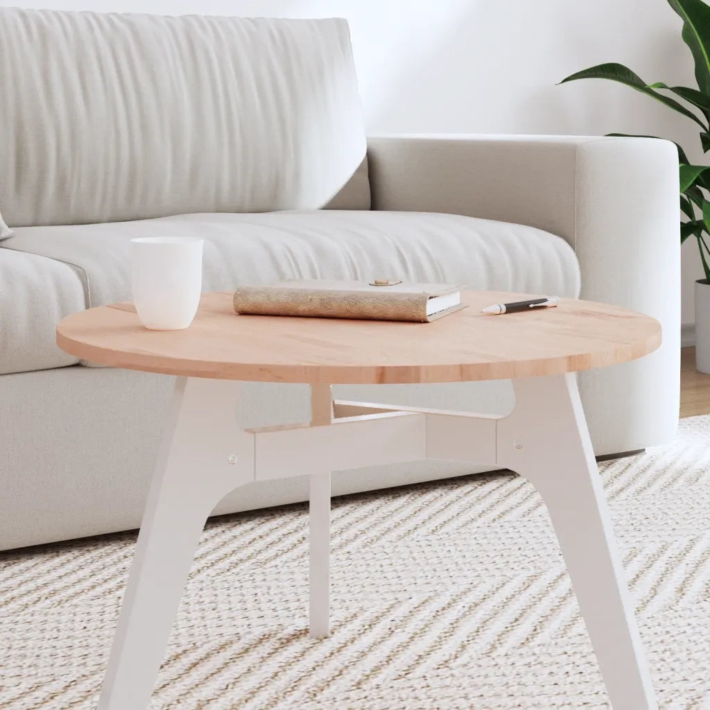 Piano per Tavolo | Superficie Tavolo | Piano Scrivania ?60x1,5 cm Rotondo in Legno Massello di Faggio