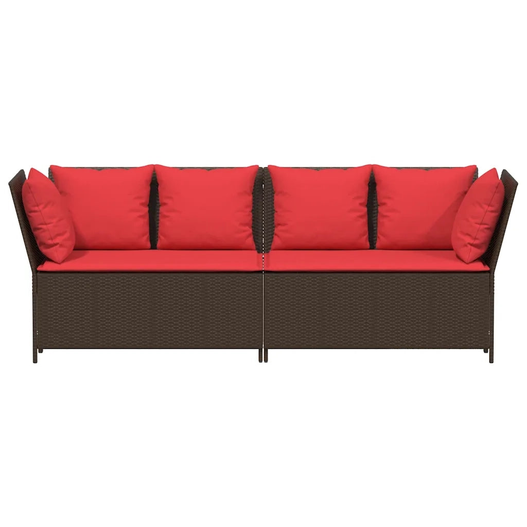 Divano da Giardino con Cuscini in Polyrattan Marrone 4104129