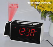 Proiettore con schermo rotativo a 180°, radio FM, display LED, regolazione luminosità, doppio allarme e funzione snooze