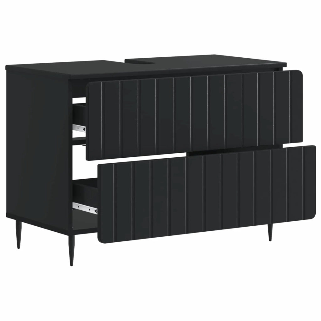 Armadio per Lavabo da Bagno ZWOLLE Nero 82 x 41 x 58,5 cm 896356