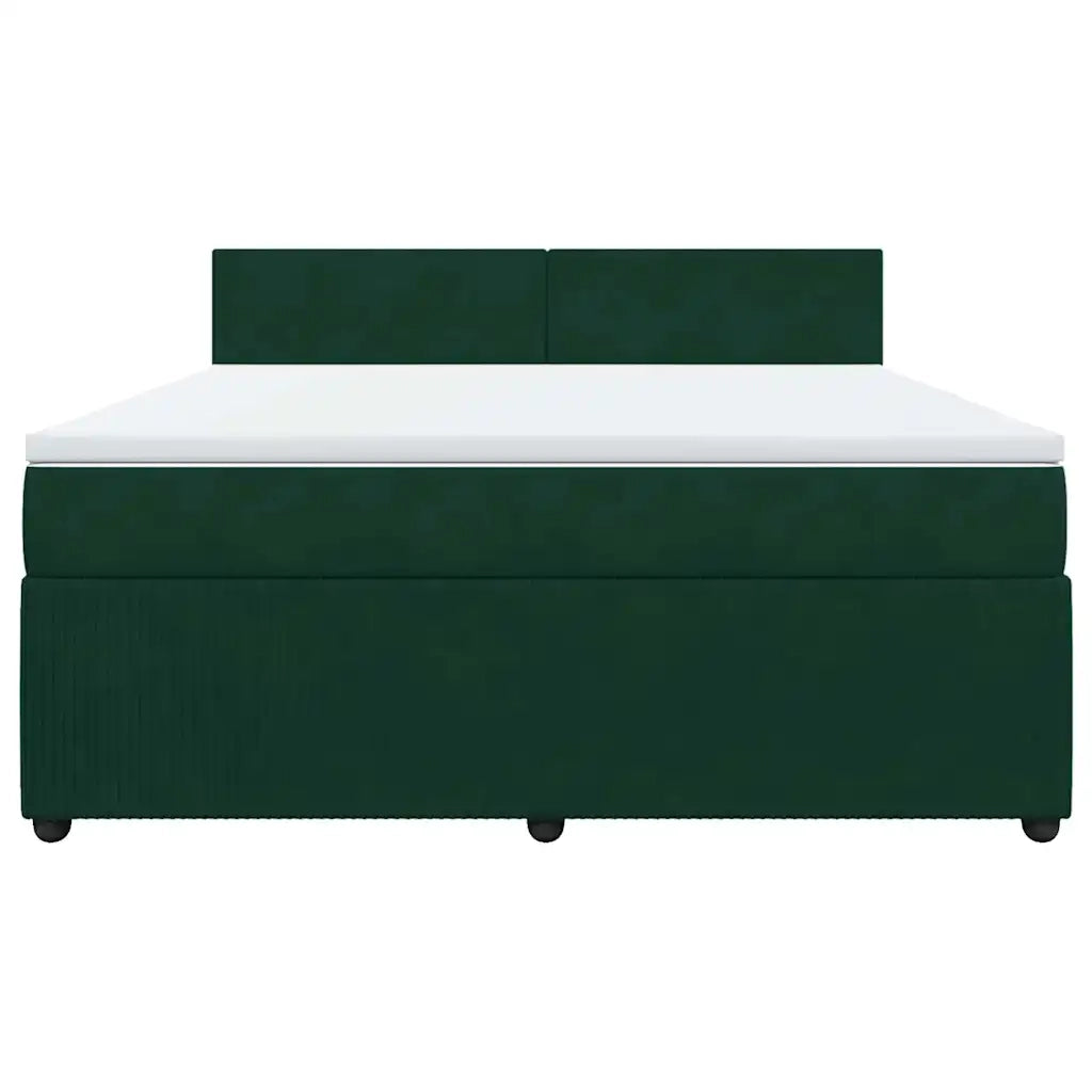 vidaXL Giroletto a Molle con Materasso Verde Scuro 180x200 cm Velluto