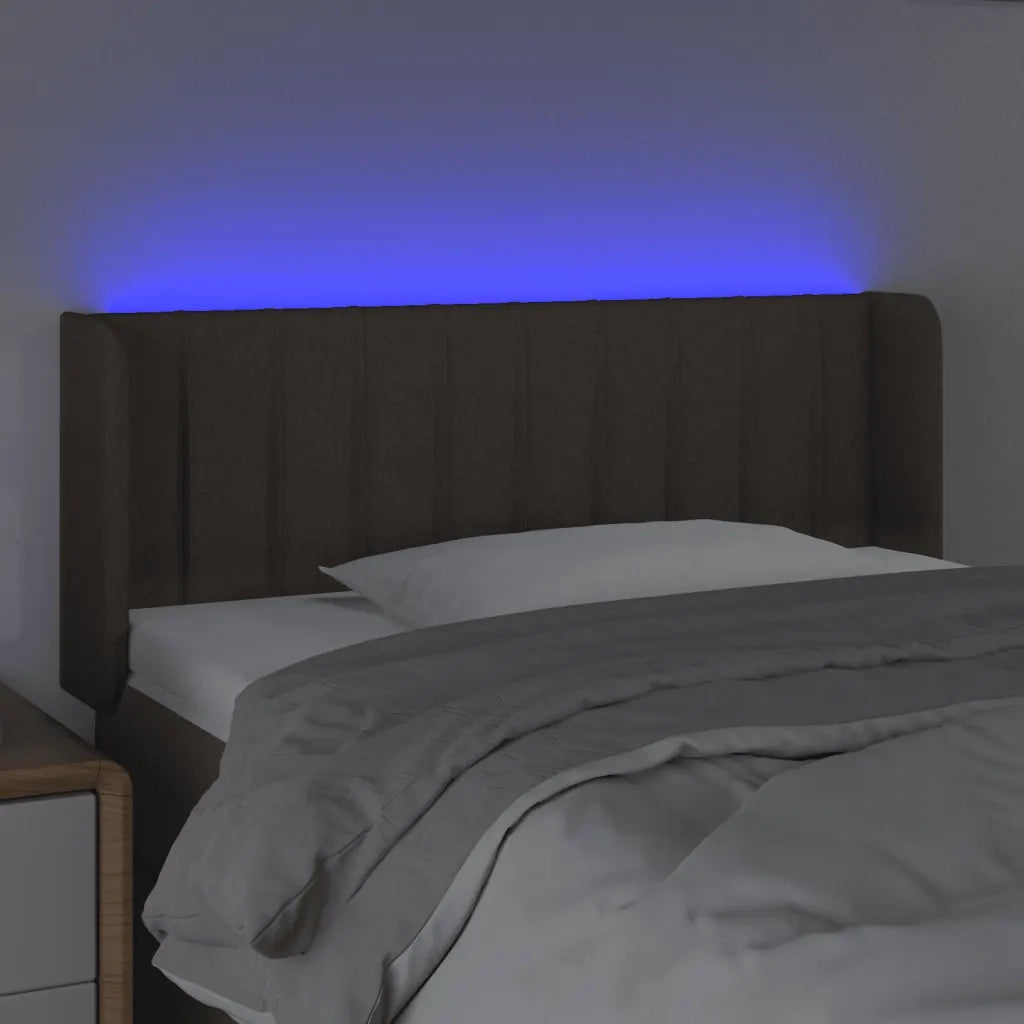 Testiera a LED Tortora 103x16x78/88 cm in Tessuto 3123468