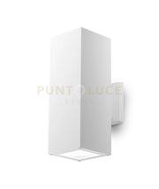 GES1017- APPLIQUE RETTANGOLARE IN ALLUMINIO COLORE BIANCA 2 LUCI ATTCCO E27 IP65