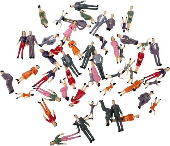 Modello di persone - Figurine - Modello di costruzione - Precolorato - Scala 1:30 - Multicolore