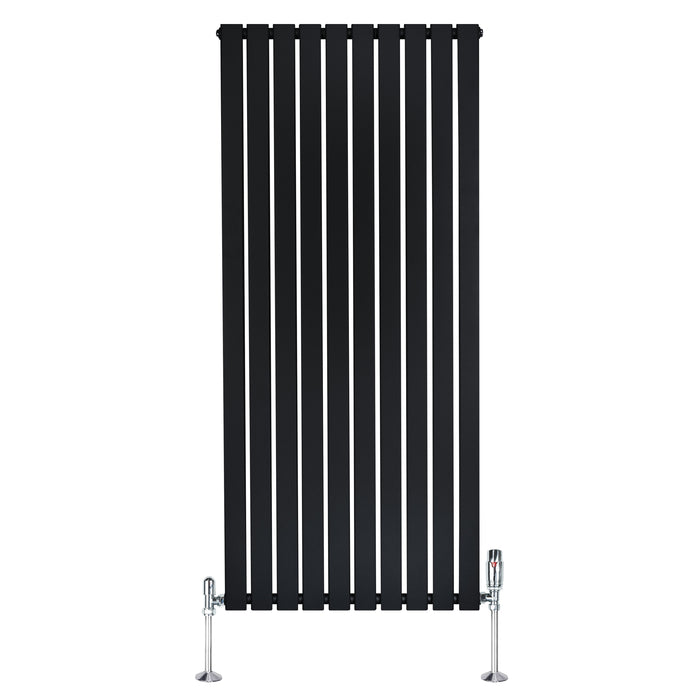Radiatore Orizzontale 1600 x 700 mm con Valvole TRV Nero