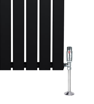 Radiatore Orizzontale 1600 x 700 mm con Valvole TRV Nero