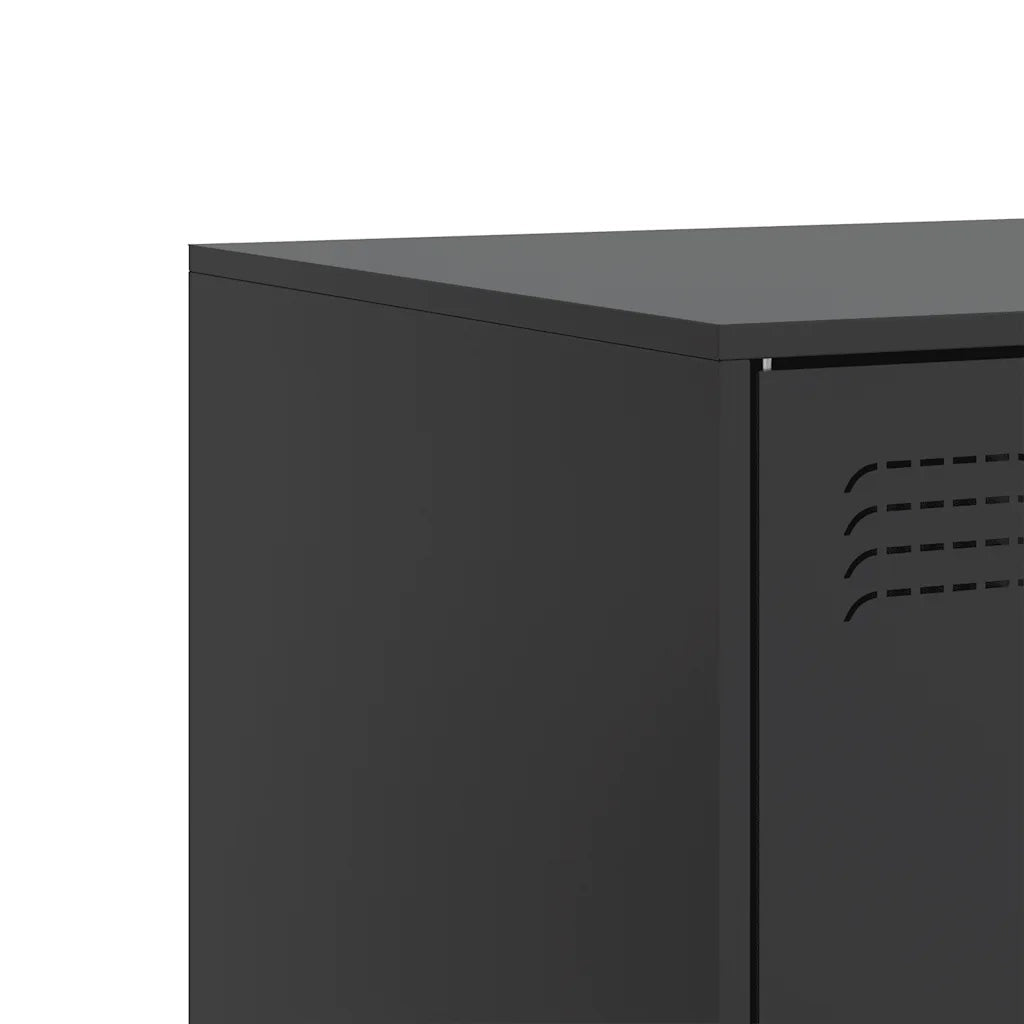 vidaXL Mobili TV 2 pz Neri 67x39x44 cm in Acciaio
