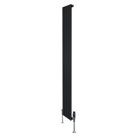 Radiatore Orizzontale 1800 x 280 mm con Valvole TRV Nero
