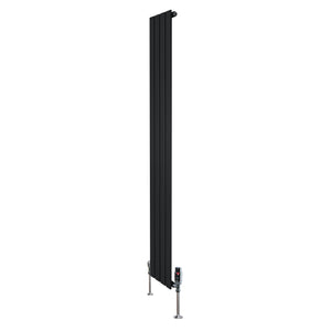 Radiatore Orizzontale 1800 x 280 mm con Valvole TRV Nero