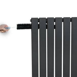 Radiatore Orizzontale 1800 x 420 mm con Valvole TRV Grigio Antracite