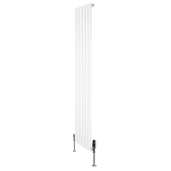 Radiatore Orizzontale 1800 x 420 mm con Valvole TRV Bianco