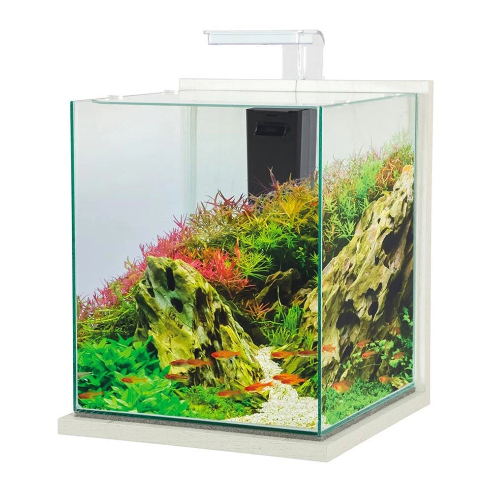 Zolux Jalaya XXL 31,5L - acquario cm30x30x35h completo di filtro interno e plafoniera LED Colore: Ceruse Bianco