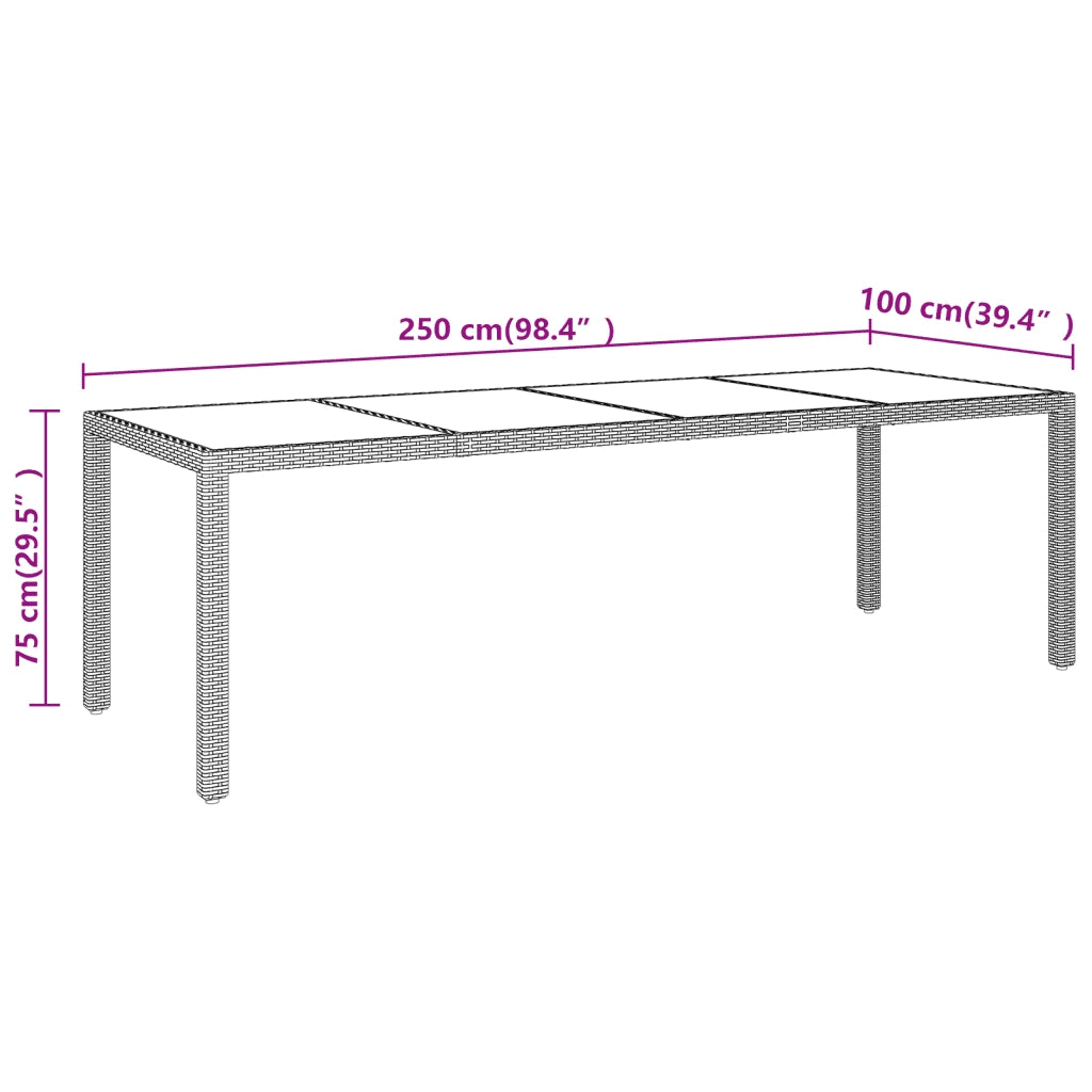 Set da Pranzo per Giardino 11 pz in Polyrattan Beige 3058574