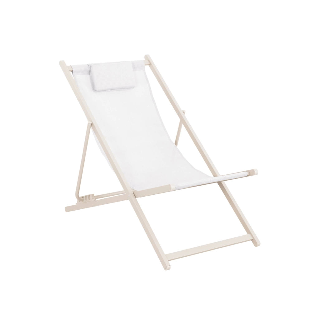 Set di 2 sedie da giardino in acciaio pieghevole multi posizioni con