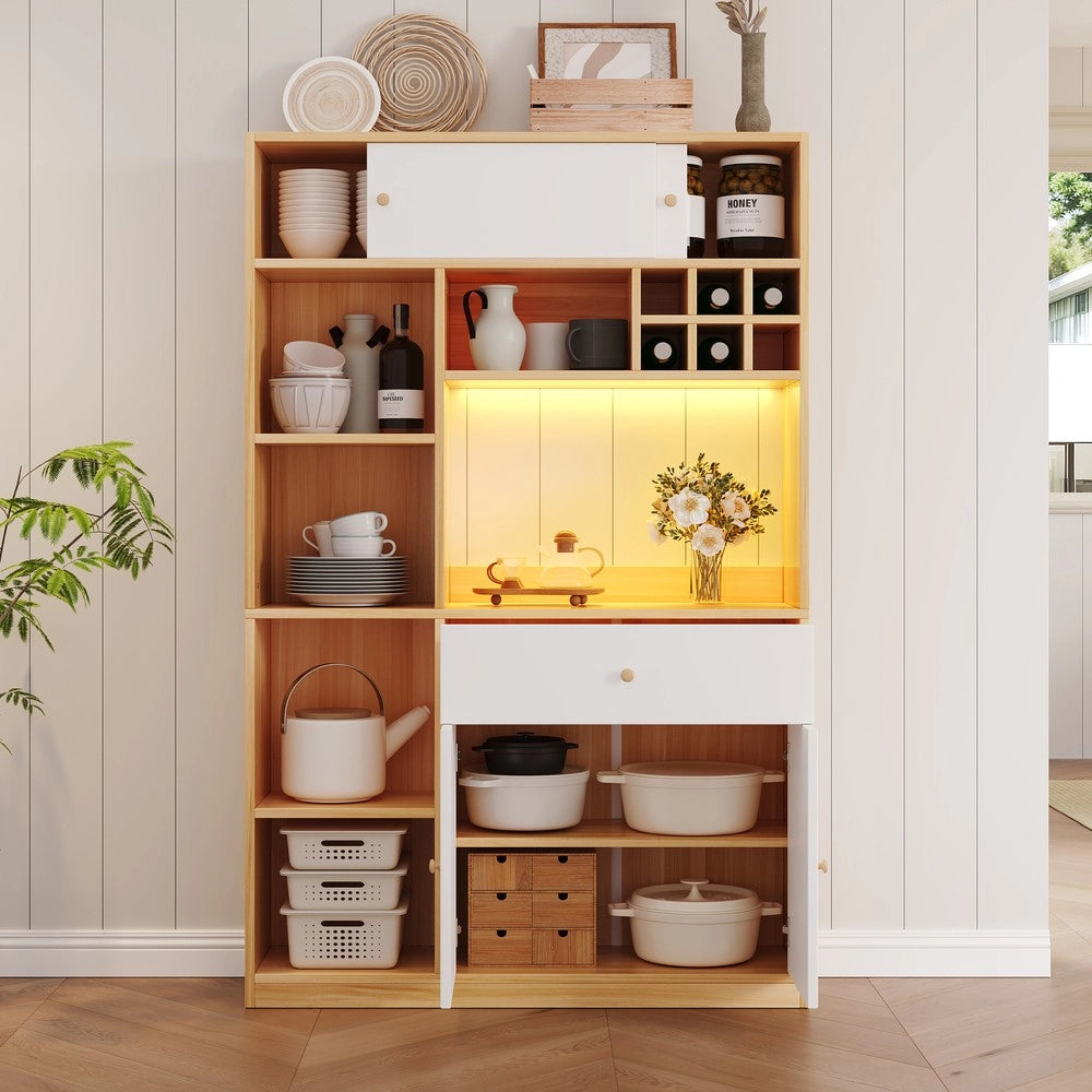 Mobile multiuso con cassetto e ante ¨C Minimal ¨C Legno, 115x35x180cm