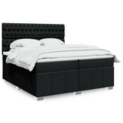 Giroletto a Molle con Materasso Nero 200x200 cm in Tessuto 3291784