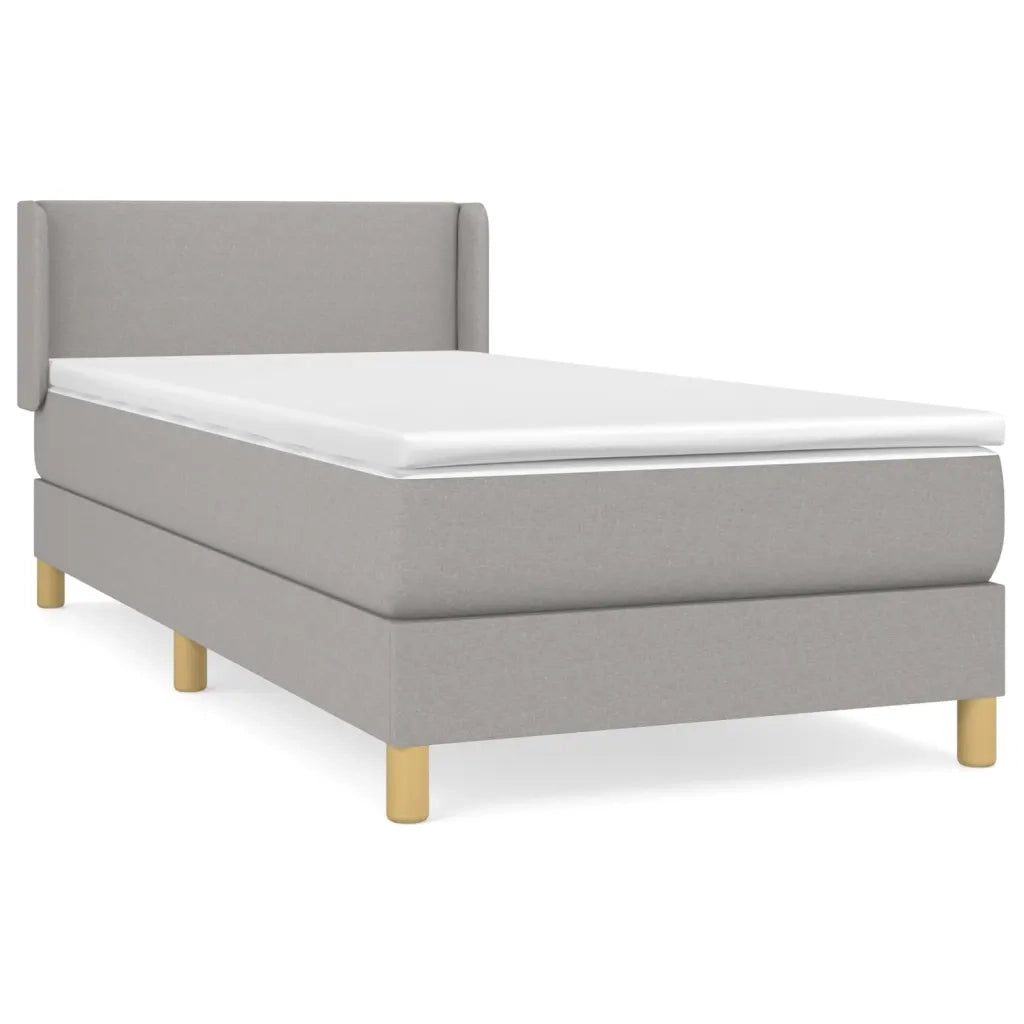 Giroletto a Molle con Materasso Grigio Chiaro 90x190 cm Tessutocod mxl 74382