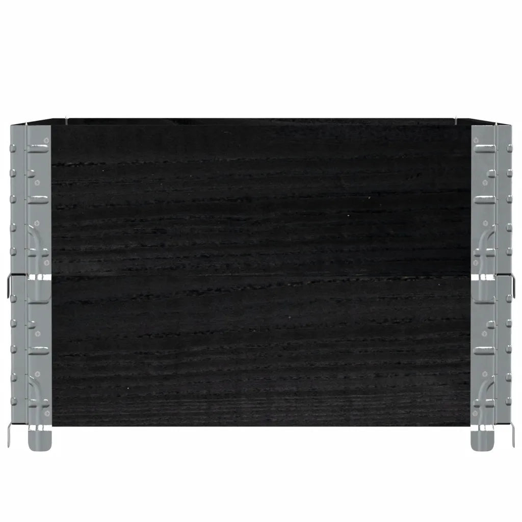Paretali per Pallet 2 pz Neri 80x60cm in Legno Massello di Pino