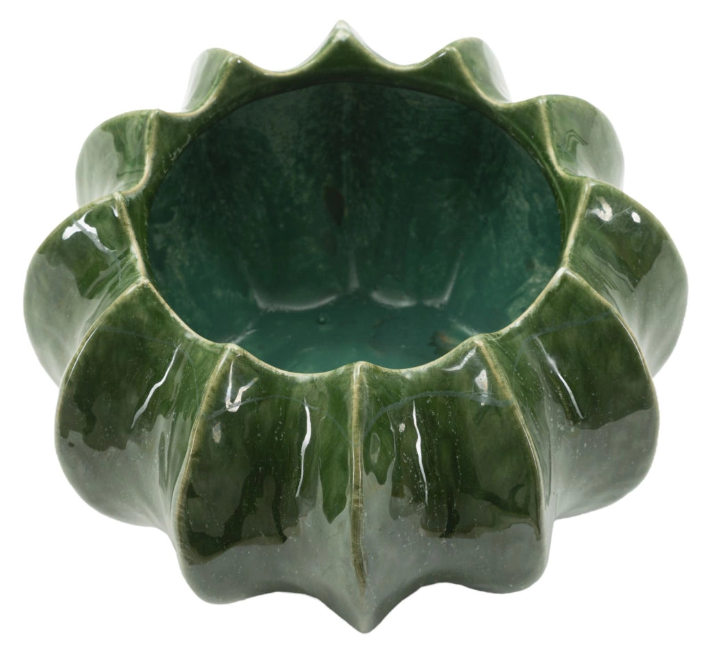 Cachepot Cactus Ø22x13,5 cm in Ceramica Verde