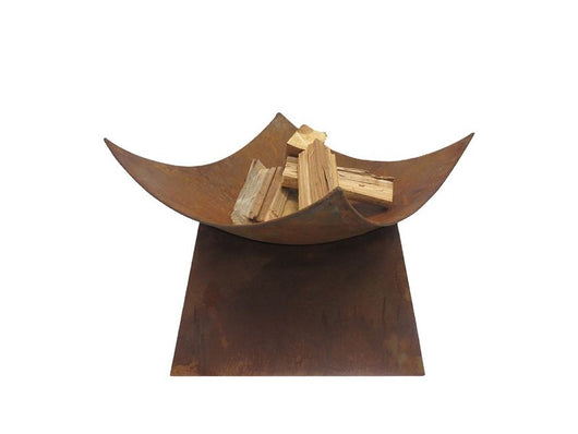 Braciere a legna da esterno Olimpia in acciaio Corten 49x49cm