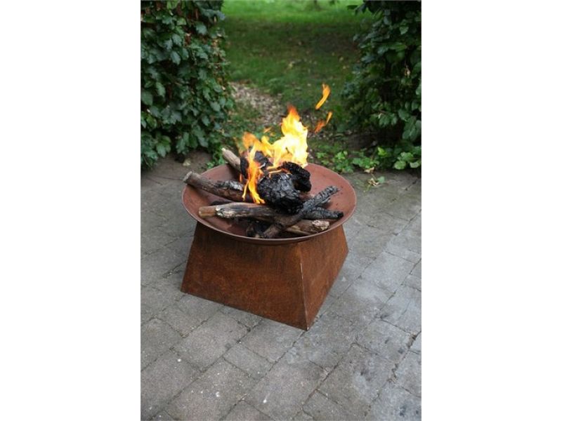 Braciere a legna per giardino Atena in acciaio verniciato nero 58x15cm