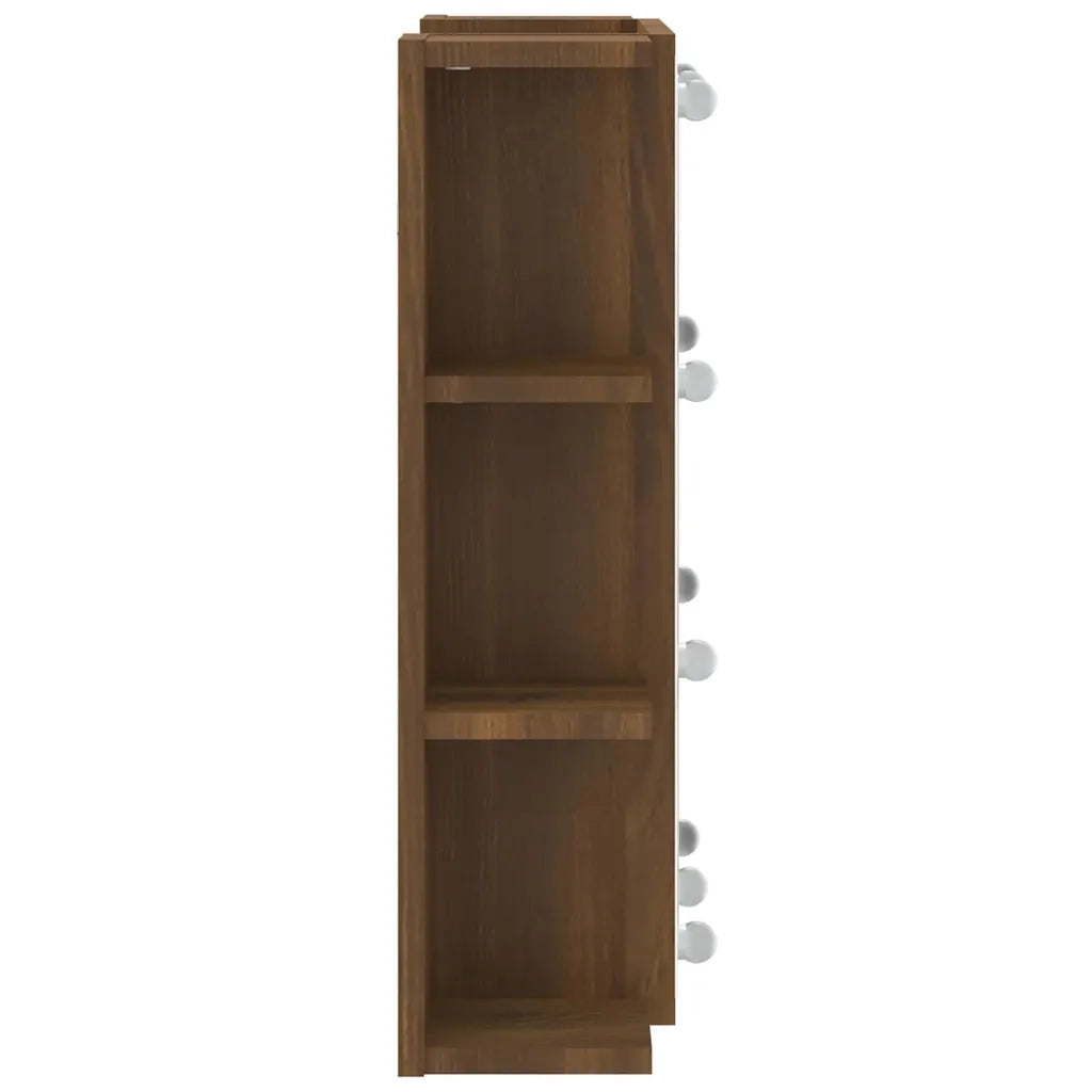 Mobile a Specchio | Armadio da bagno con LED Rovere Marrone 70x16,5x60 cm