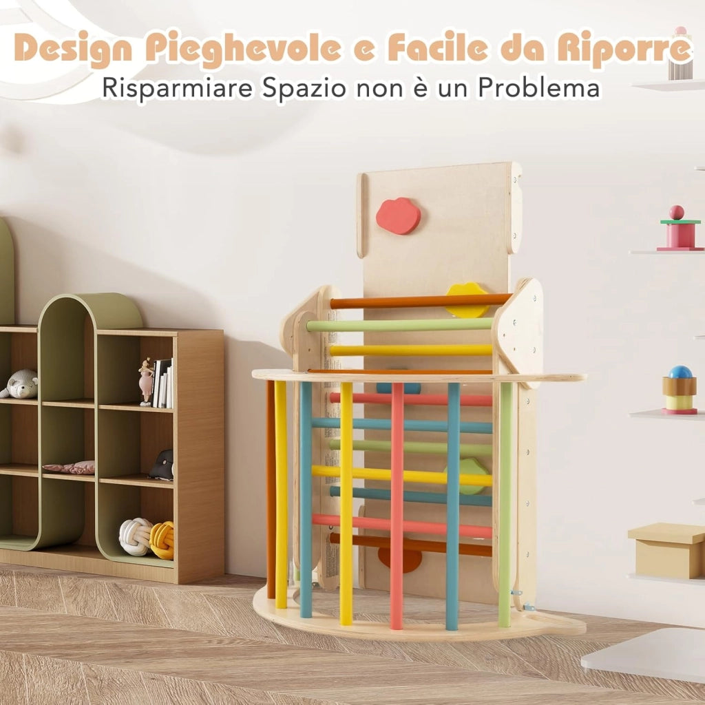 4 in 1 Set da Arrampicata per Bambini, Giocattoli da Arrampicata a Triangolo con Triangolo Arco e Salita, Ideale per Bambini 1 Anni + (Macaron)