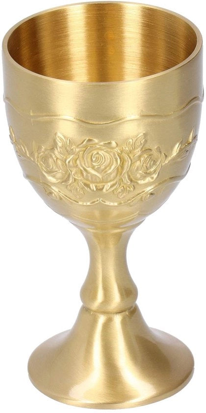Coppa da Vino Vintage - Calice in Rame Artigianale - Antiscivolo - Stile Retro-Chic - Materiale Ecowattabile - Adatta per Whisky/Vino