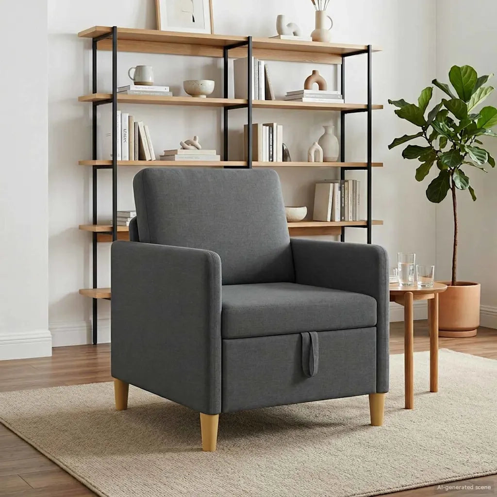 Divano con Storage Grigio Scuro 72 x 78 x 87 cm Poliestere 42036864